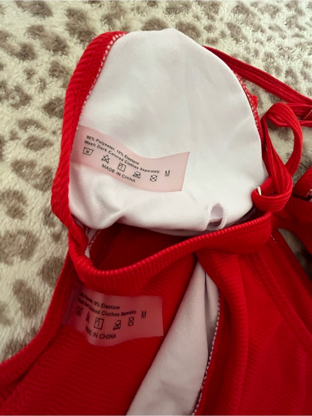 Red Ribbed Bikini Set - Picture 3 of 3